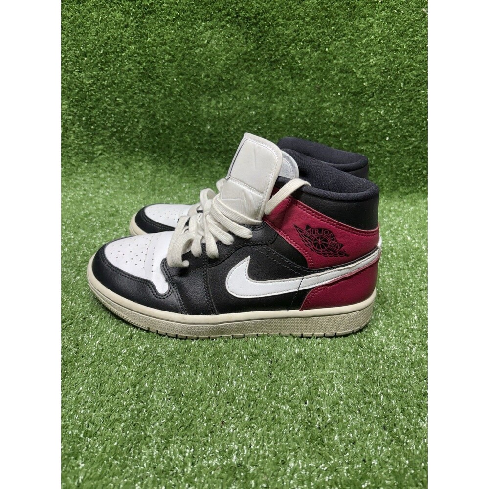 Nike Air Jordan 1 Mid Noble Red White Black DQ6472-016 Size US 8 Sneakers Shoes